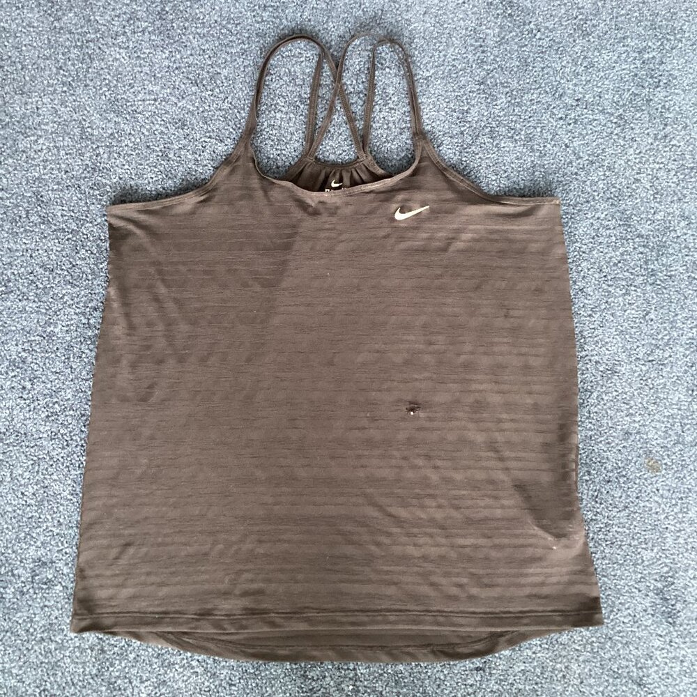 Nike Dri-Fit Black Striped Running Tank/Singlet - Medium
